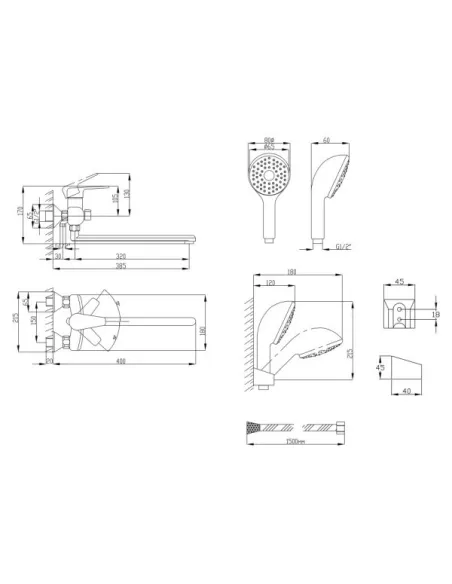 Смеситель для ванны Lidz CRM 19 46 005-1 New - 2