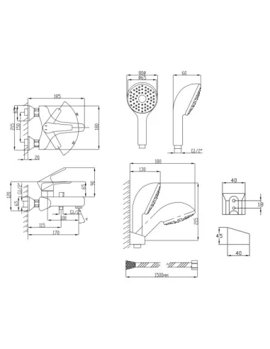 Смеситель для ванны Lidz CRM 19 46 006-1 New - 2