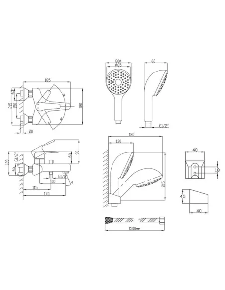 Смеситель для ванны Lidz CRM 19 46 006-1 New - 2