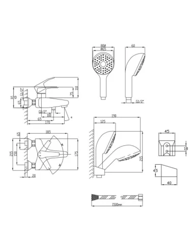 Змішувач для ванни Lidz CRM 41 86 006-1 New - 2