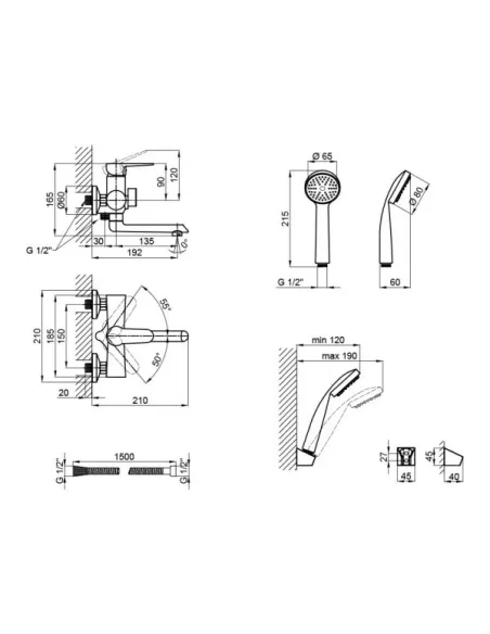 Смеситель для ванны Lidz BLA 14 43 006-1 New - 2