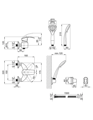 Змішувач для душу Lidz CRM Mars 8101000 - 2