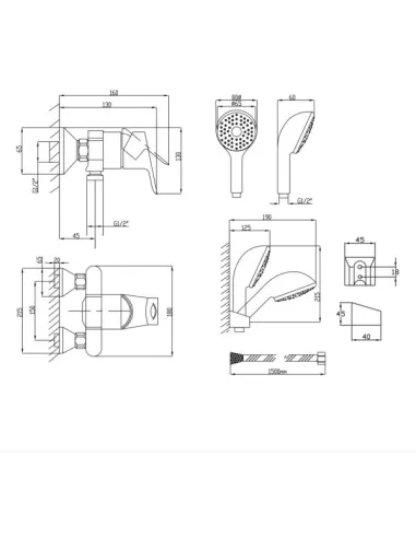 Смеситель для душа Lidz CRM 41 86 010 - 2