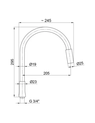Вилив для кухонного змішувача Lidz CRB 54 01 261 00 - 2