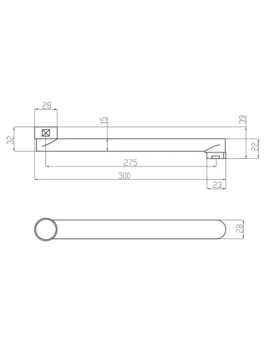 Вилив для ванного змішувача Lidz CRM 54 02 300 00 - 2