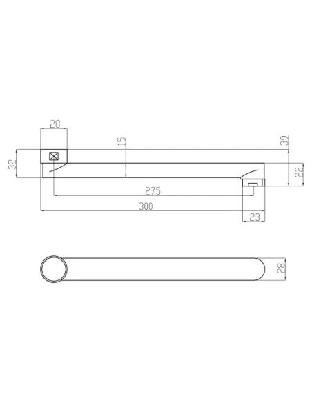 Вилив для ванного змішувача Lidz CRM 54 02 300 00 - 2