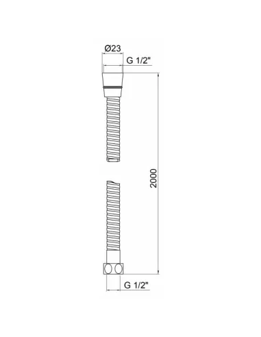 Шланг для душу Lidz CRM 50 04 200 00 2,0 м - 2