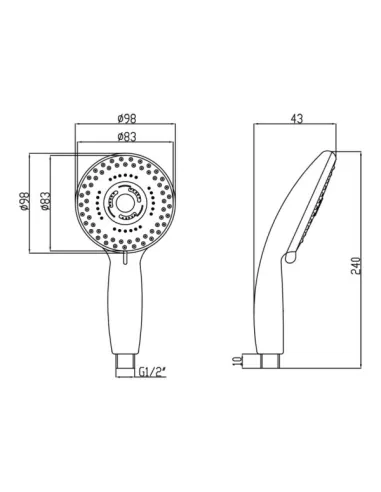 Лейка для ручного душа Lidz CRM 51 12 000 00 - 2