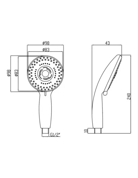 Лейка для ручного душа Lidz CRM 51 12 000 00 - 2