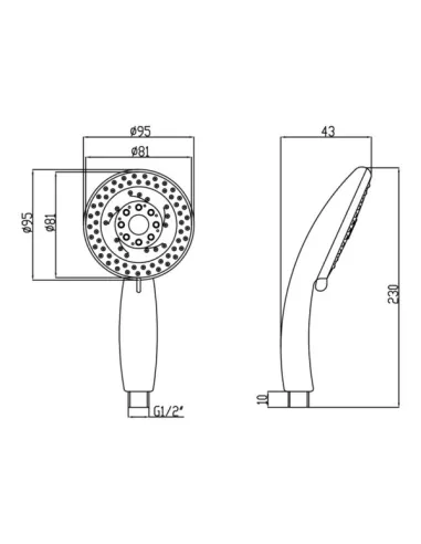 Лейка для ручного душа Lidz CRM 51 14 000 00 - 2
