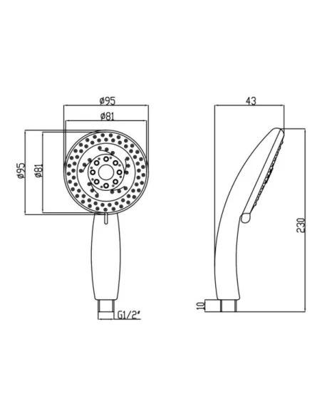 Лейка для ручного душа Lidz CRM 51 14 000 00 - 2