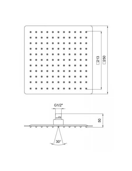 Лейка для верхнего душа Lidz CRM 51 10 104 25, 25х25 см - 2