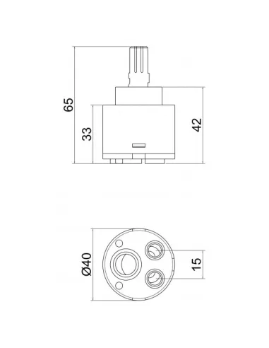 Картридж для смесителя Lidz CRM 55 00 040 00 с пластиковым штоком 40 мм - 2