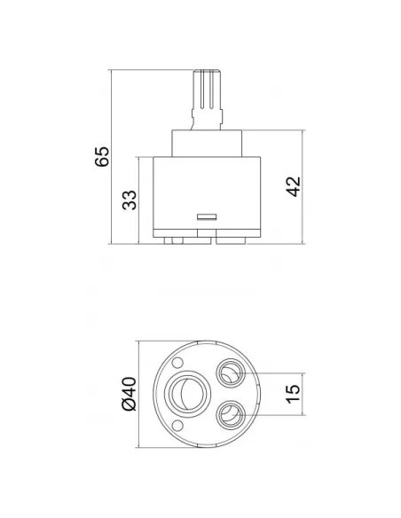 Картридж для смесителя Lidz CRM 55 00 040 00 с пластиковым штоком 40 мм - 2