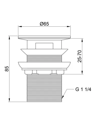Донний клапан для раковини Lidz CRM 47 00 004 00 з переливом - 2