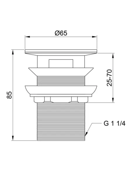 Донний клапан для раковини Lidz CRM 47 00 004 00 з переливом - 2