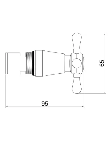Кран-букс Lidz CRM 16 000 00 1/2 кераміка, з ручкою Mayfair - 2