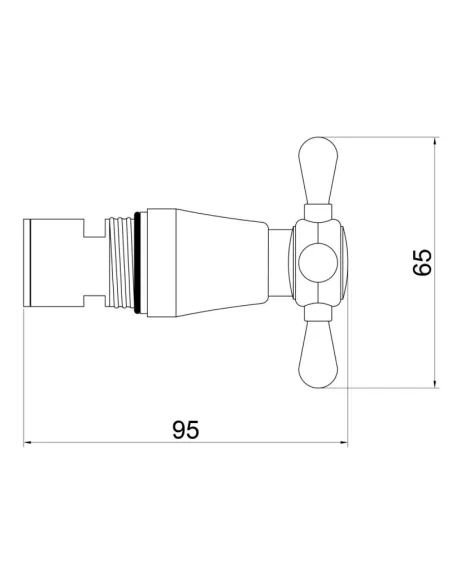 Кран-букс Lidz CRM 16 000 00 1/2 кераміка, з ручкою Mayfair - 2