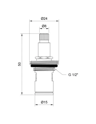 Кран-букса Lidz BRA 53 01 023 00 3/8 керамика - 2