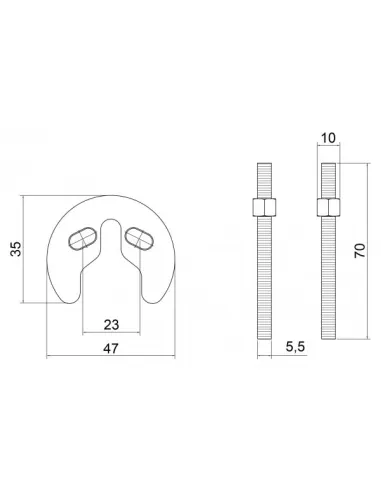 Крепеж для смесителя Lidz CRM 56 00 020 00 с двумя шпильками - 2
