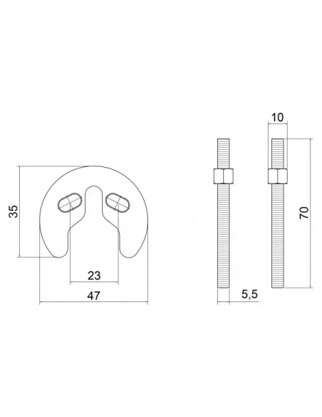 Крепеж для смесителя Lidz CRM 56 00 020 00 с двумя шпильками - 2