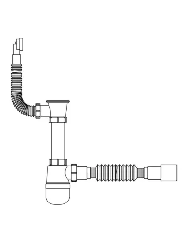 Сифон для умивальника Lidz WHI 60 08 E004 00 з круглим переливом - 2
