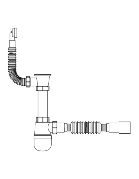 Сифон для умивальника Lidz WHI 60 08 E004 00 з круглим переливом - 2