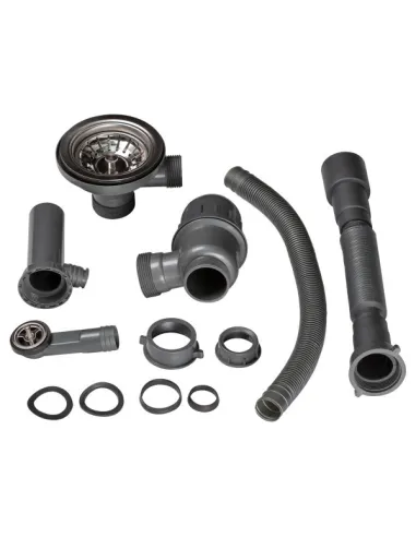 Сифон для кухонной мойки Lidz GRA 47 01 003 01 с круглим переливом, выход 50/40мм - 4