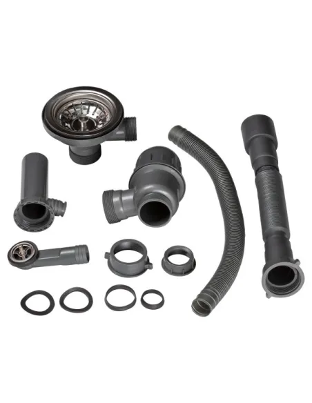 Сифон для кухонной мойки Lidz GRA 47 01 003 01 с круглим переливом, выход 50/40мм - 4