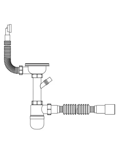 Сифон для кухонной мойки Lidz WHI 60 08 E001 01 ECO с круглым переливом, выход 50 мм - 2