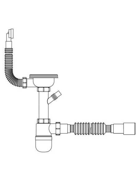 Сифон для кухонной мойки Lidz WHI 60 08 E001 01 ECO с круглым переливом, выход 50 мм - 2