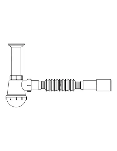 Сифон для кухонной мойки Lidz WHI 60 05 M001 00 выход 50 мм - 2