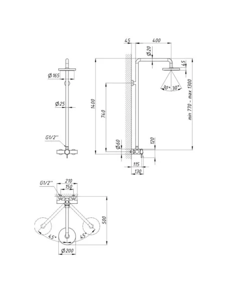 Душова система Lidz NKS 12 32 1010 - 2
