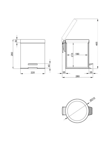 Мусорное ведро Lidz CRM 121.01.05 5 л - 2
