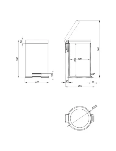 Мусорное ведро Lidz CRM 121.01.08 8 л - 2