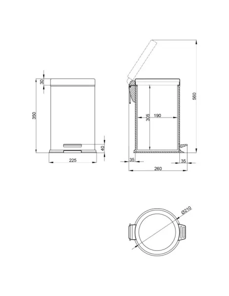 Мусорное ведро Lidz CRM 121.01.08 8 л - 2