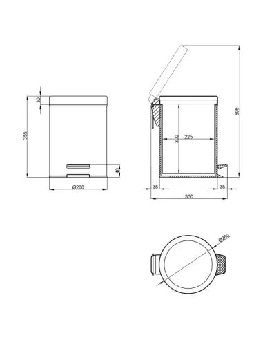Мусорное ведро Lidz CRM 121.01.12 12 л - 2