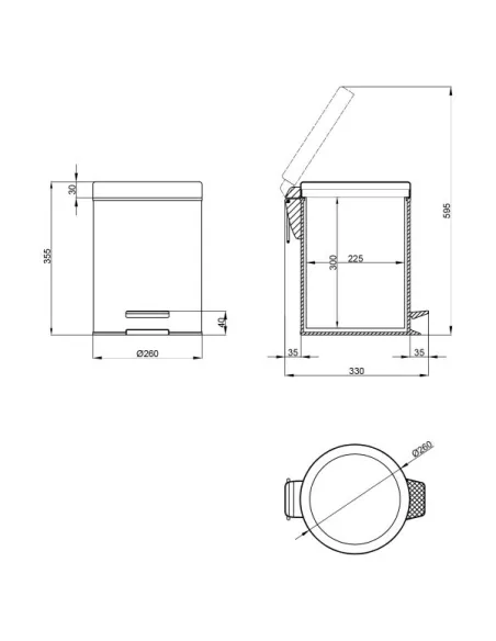 Мусорное ведро Lidz CRM 121.01.12 12 л - 2