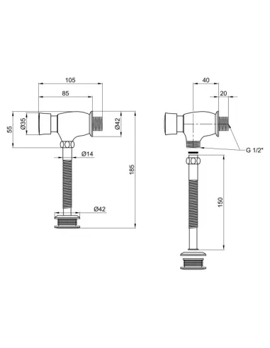 Кран дозатор для пісуару Lidz CRM 90 10 903 00 - 2