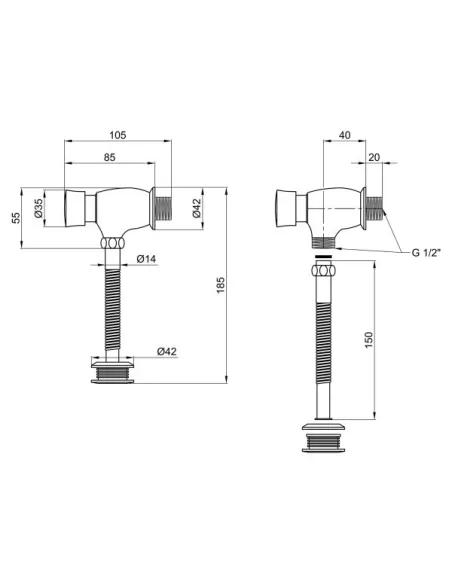 Кран дозатор для пісуару Lidz CRM 90 10 903 00 - 2
