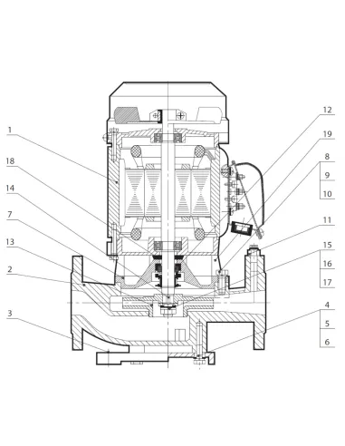 Промышленный циркуляционный насос NPO 1VP-DN40 фланцевый - 2
