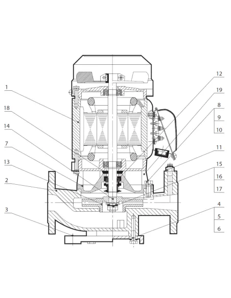 Промышленный циркуляционный насос NPO 1VP-DN40 фланцевый - 2