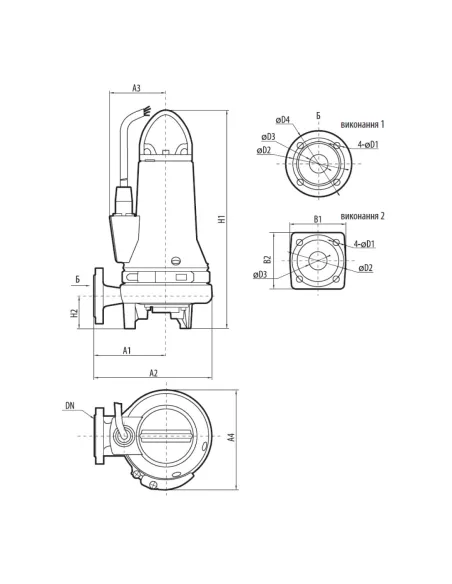 Фекальний насос NPO Cut 2,6-7-28 TA 2.6 кВт з різальним механізмом - 3