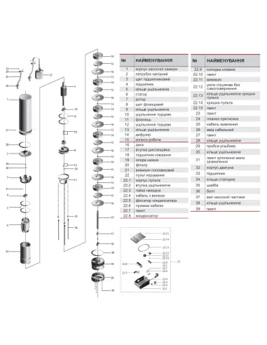 Колодязний насос з нижнім забором NPO SCM 3 0.9 кВт, кабель 10 метрів, з поплавком - 2