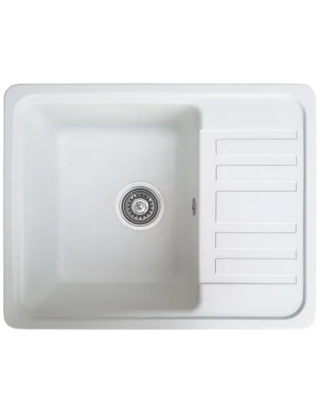 Мойка кухонная каменная прямоугольная Romzha Regula 57 Biela 102, 570x460x200 мм - 1