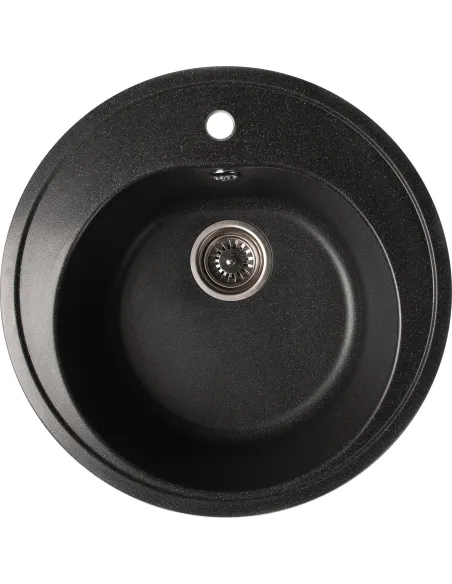 Мойка кухонная каменная круглая Romzha Klasicky Antracit 902, 510x510x200 мм - 1