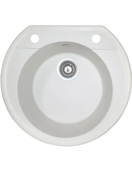 Мийка кухонна кам`яна кругла Romzha Janta Biela 102, 530х490х195 мм - 1