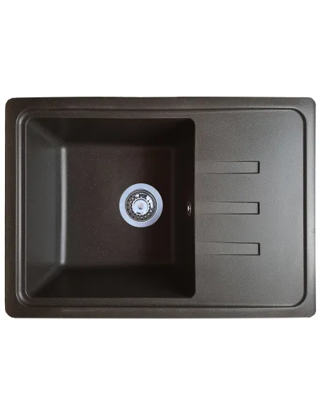 Мойка кухонная каменная прямоугольная Romzha Trei 62 Antracit 902, 620х435х210 мм - 1