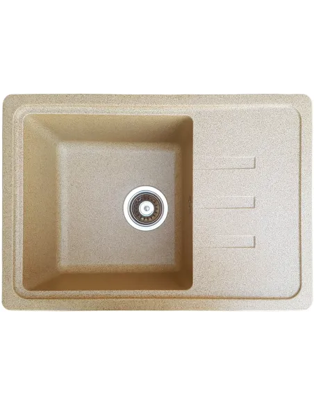 Мийка кухонна кам`яна прямокутна Romzha Trei 62 Bezhvy 402, 620х435х210 мм - 1