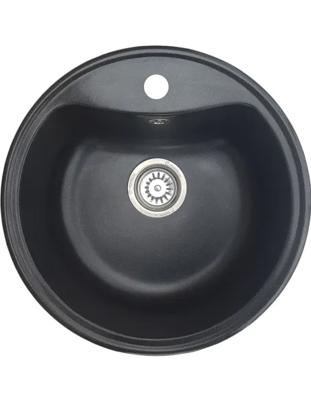 Мойка кухонная каменная круглая Romzha Rasa Antracit 902, 495x495x200 мм - 1